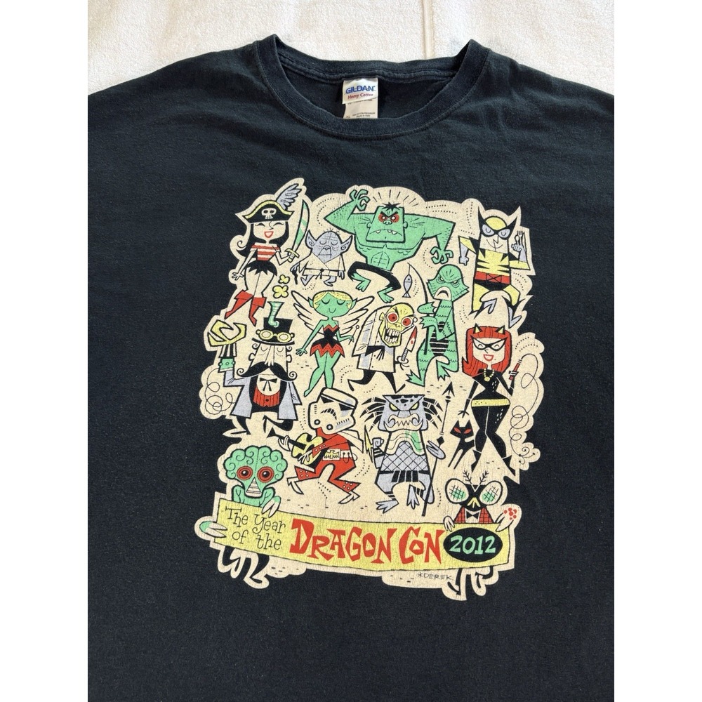 2012 Dragon Con T Shirt Unisex‎ Size XL Black Graphic Print Year Of The Dragon